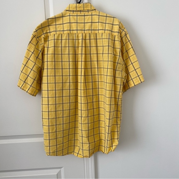 Carhartt Yellow Plaid Short Sleeve Button Down Shirt Size Large - Picture 2 of 6